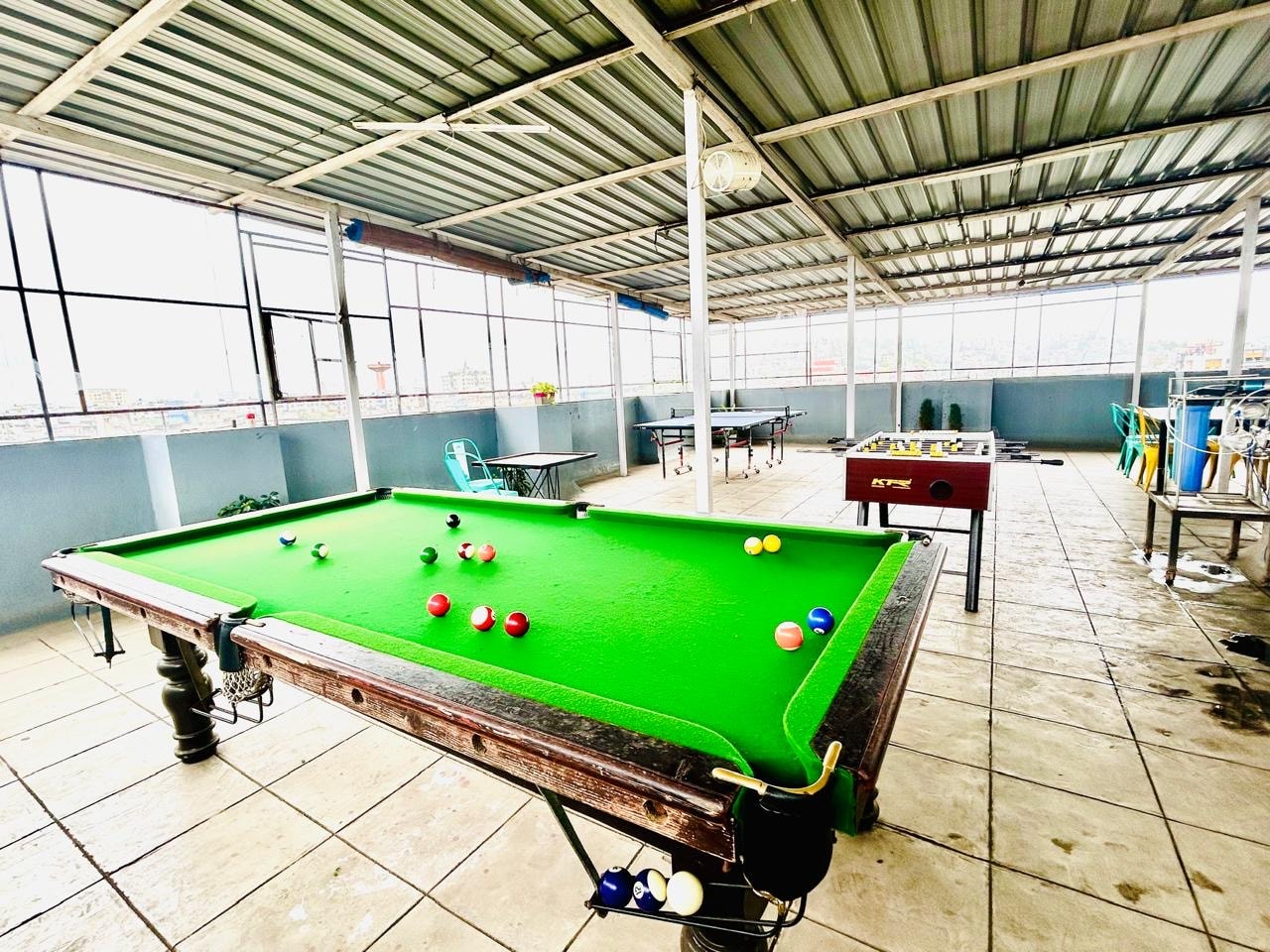 Rooftop gaming area